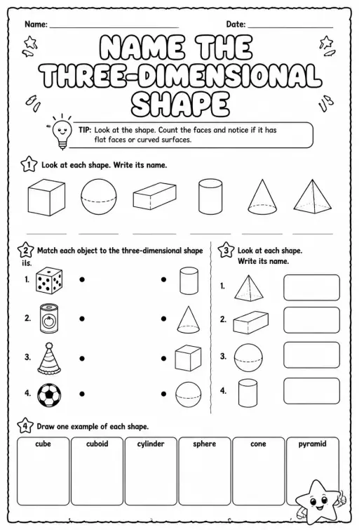 Name the three-dimensional shape