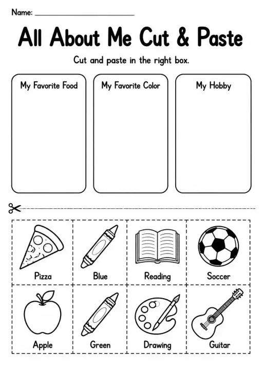 All About Me Cut & Paste — Grade 2