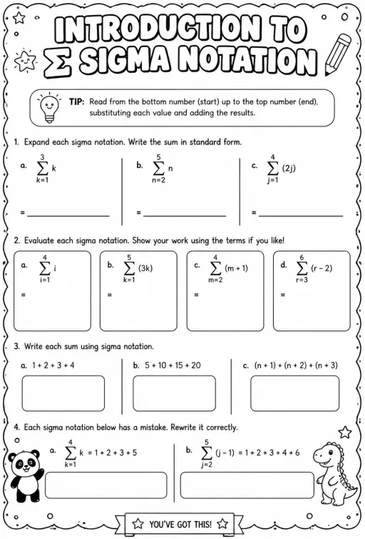 Introduction to sigma notation
