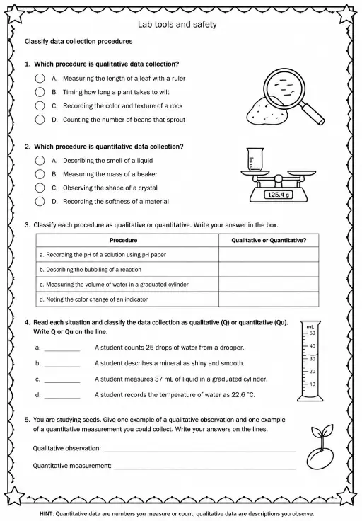 Classify data collection procedures
