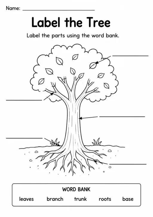 Label the Tree — Grade 2