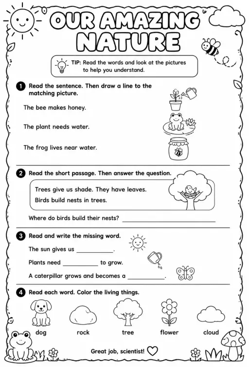 Read along about science and nature