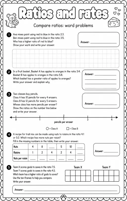 Compare ratios: word problems