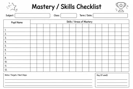 Mastery / Skills Checklist