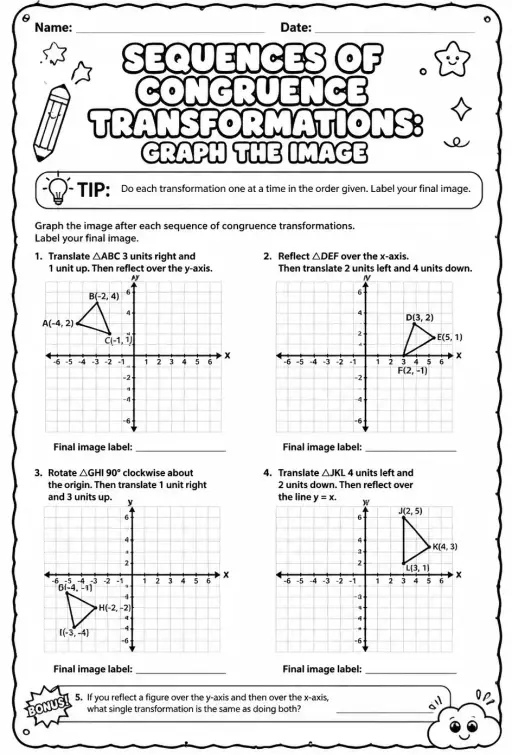 Sequences of congruence transformations: graph the image