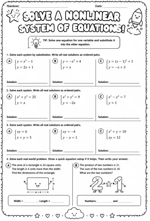 Solve a nonlinear system of equations