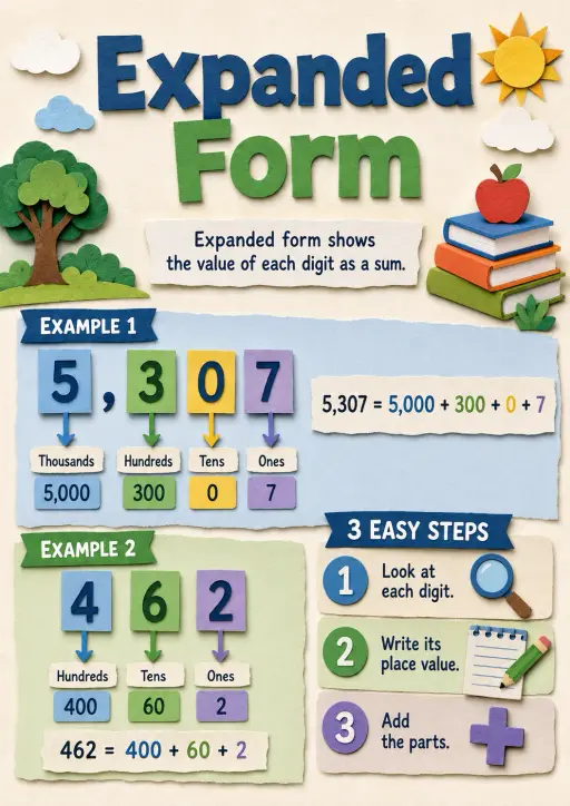 Expanded Form Number Sense Infographic