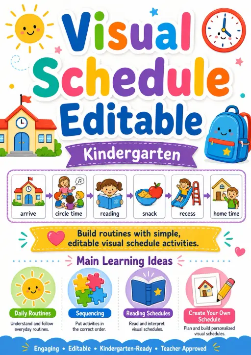 Visual Schedule Editable Worksheet Pack