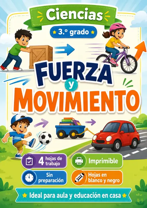 3.º grado - Fuerza y movimiento - Paquete de ciencias en español