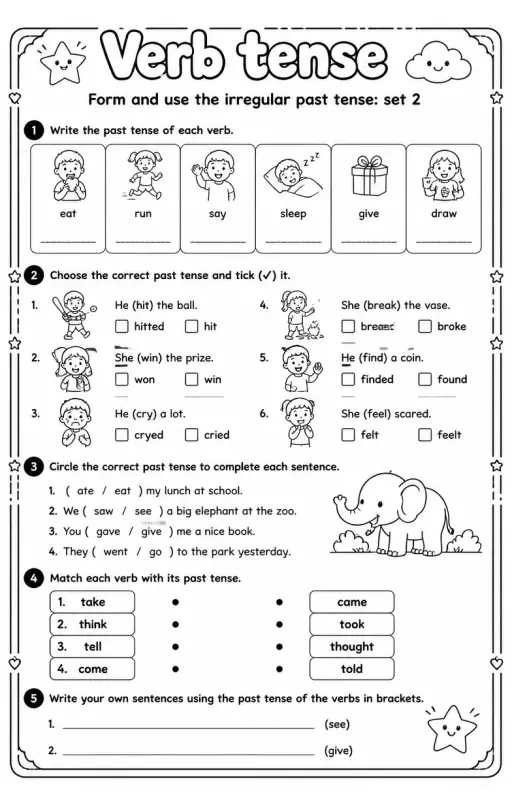 Form and use the irregular past tense: set 2