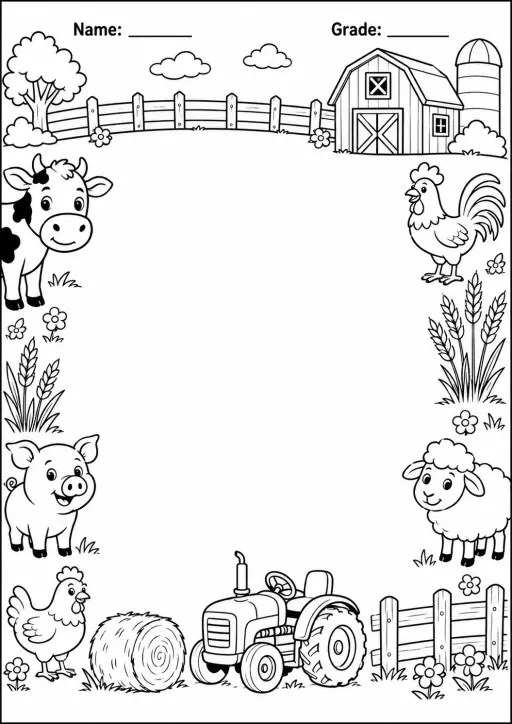 Drawing Frames: Themed Scene Borders Worksheet Pack