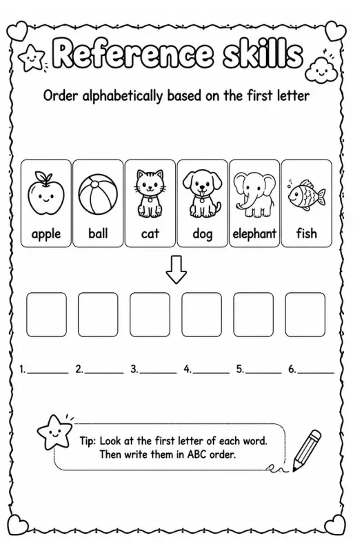 Order alphabetically based on the first letter