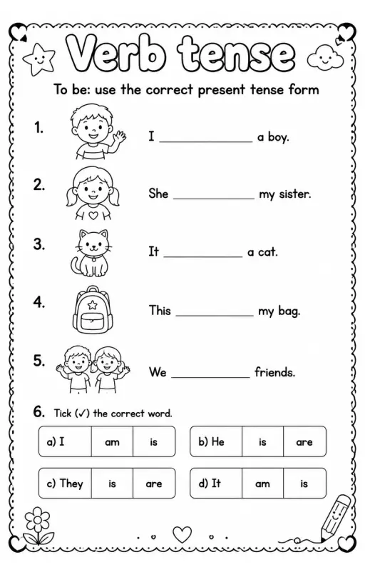 To be: use the correct present tense form