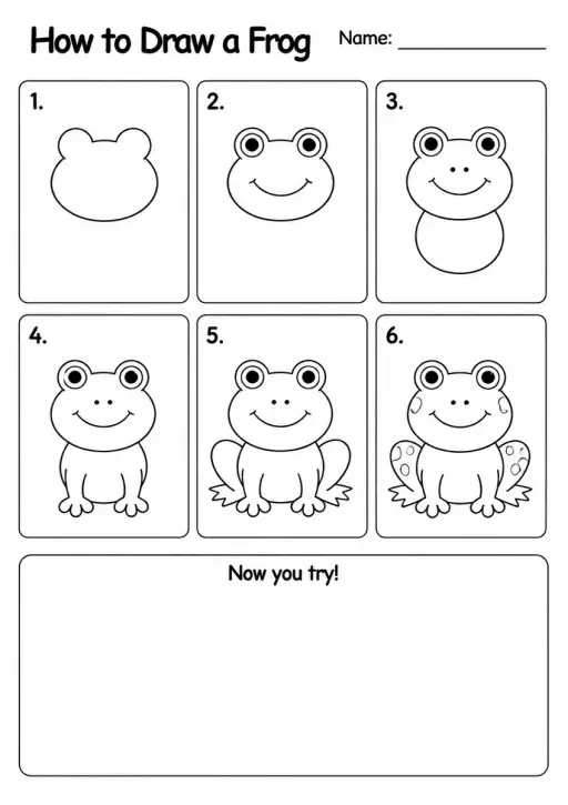 How to Draw a Frog — Grade 1