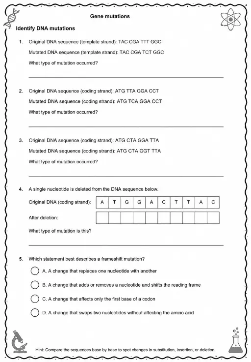 Identify DNA mutations