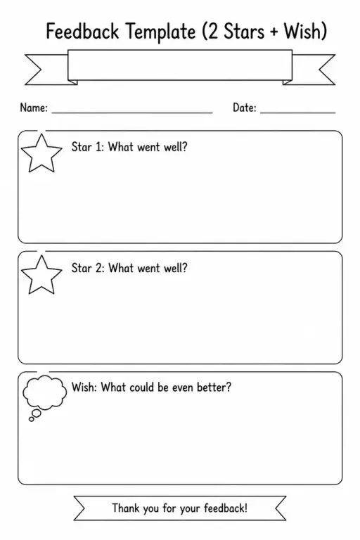 Feedback Template (2 Stars + Wish)