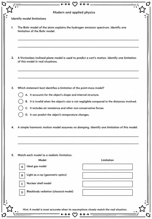 Identify model limitations
