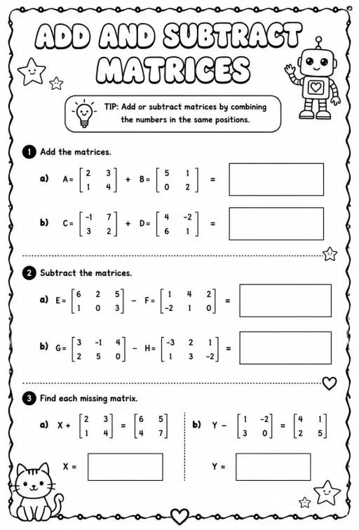 Add and subtract matrices