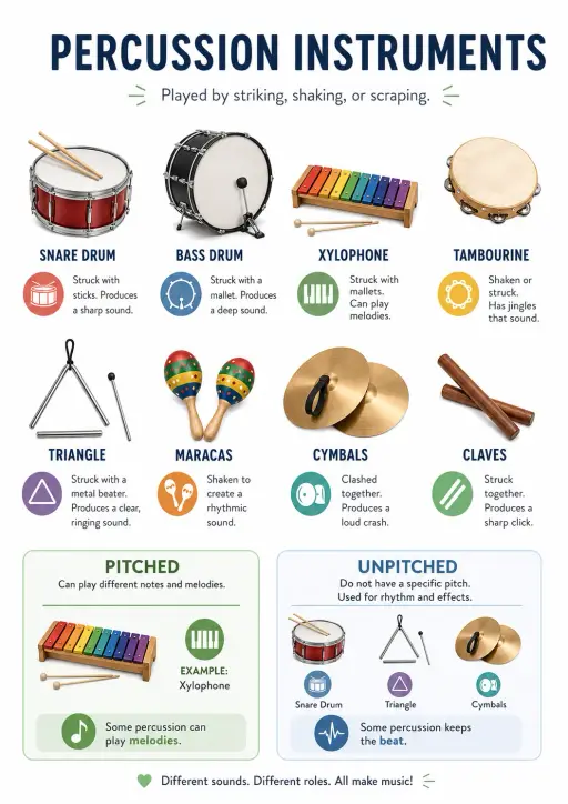 Percussion Instruments Infographic