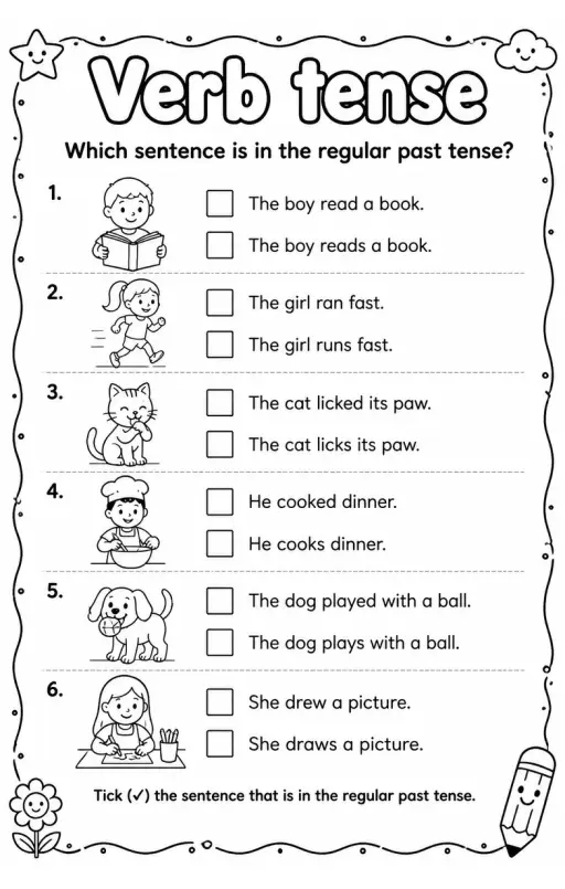 Which sentence is in the regular past tense?