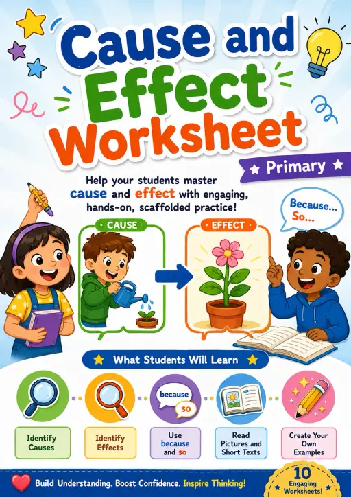 Cause and Effect Worksheet Worksheet Pack