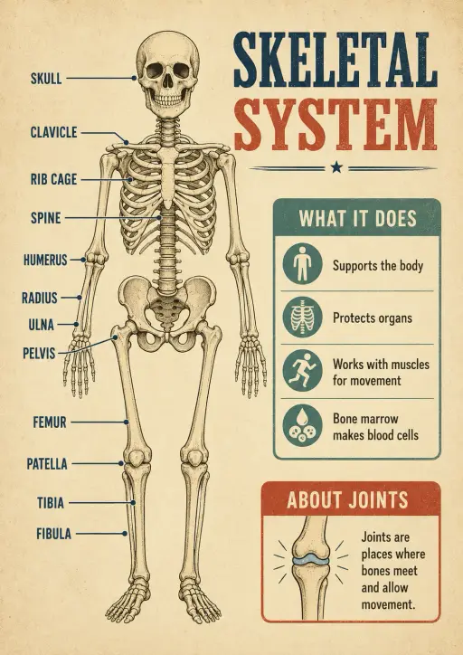 Skeletal Human Body Infographic