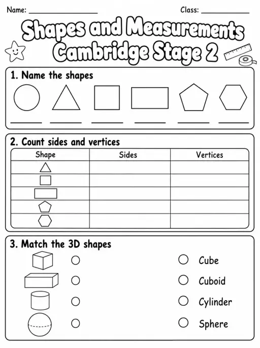 Shapes and Measurements Cambridge Stage 2