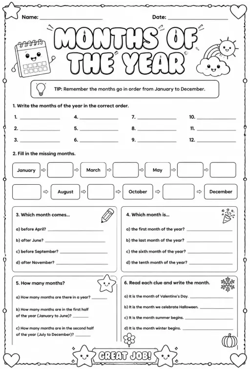 Months of the year