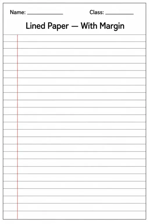 Lined Paper — With Margin