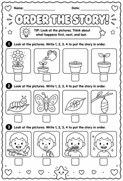 Order images in a story