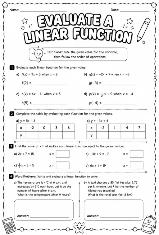Evaluate a linear function