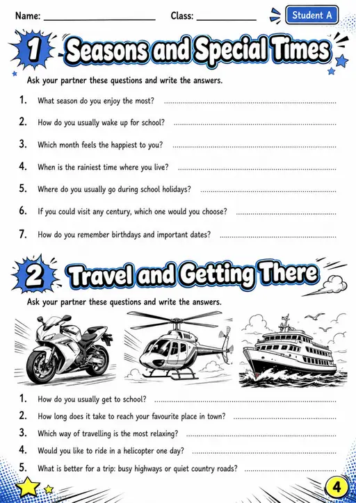 Cambridge Flyers - Seasons and Special Times | Free Worksheet