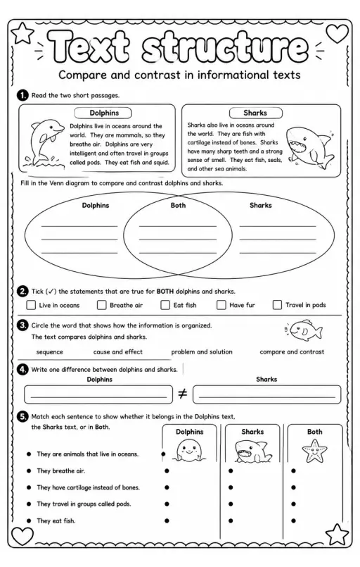 Compare and contrast in informational texts