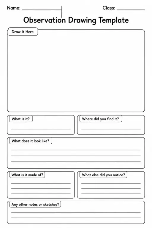 Observation Drawing Template