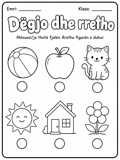 Dëgjo dhe rretho - Pako fletësh pune