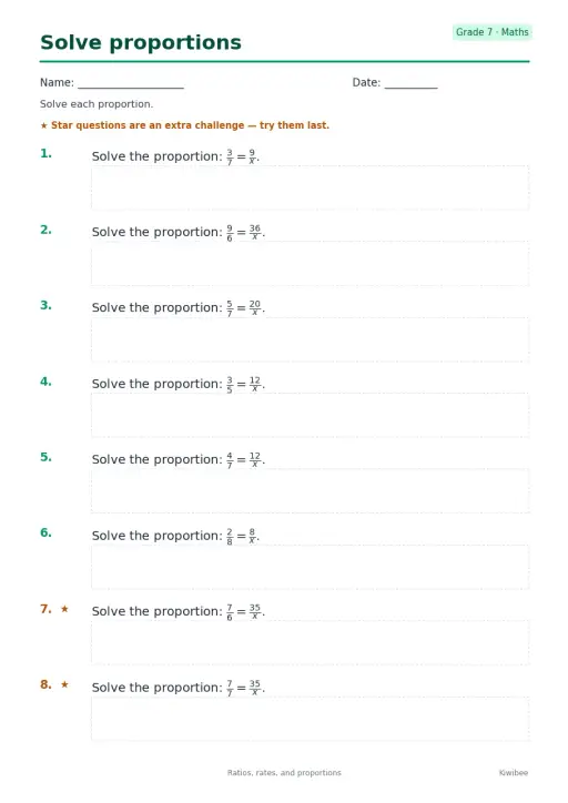Solve proportions