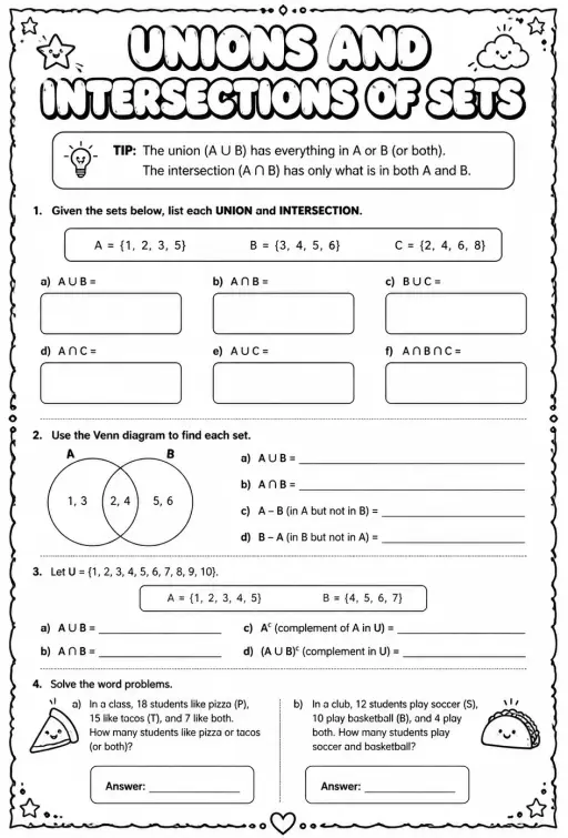 Unions and intersections of sets