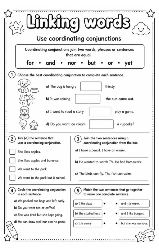 Use coordinating conjunctions