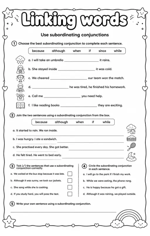 Use subordinating conjunctions