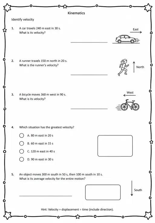 Identify velocity