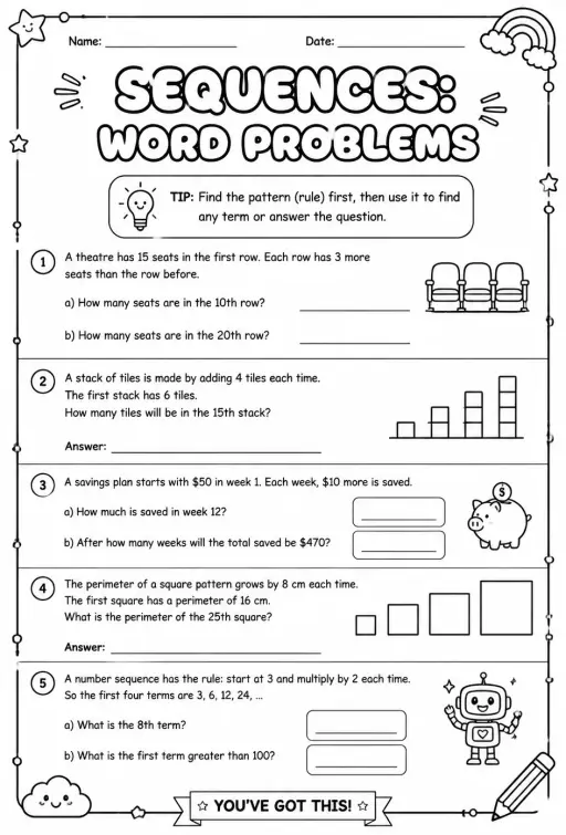 Sequences: word problems
