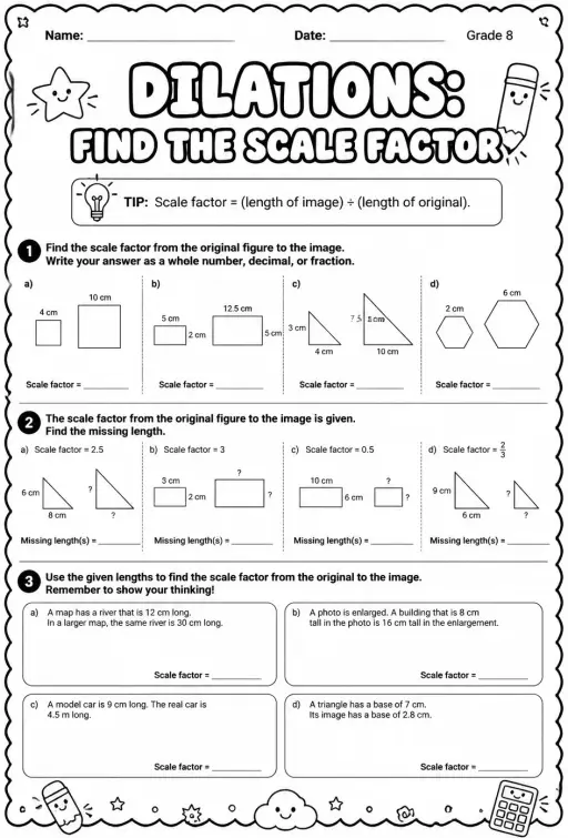 Dilations: find the scale factor