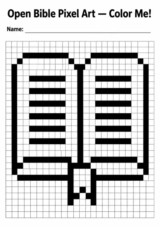 Open Bible Pixel Art
