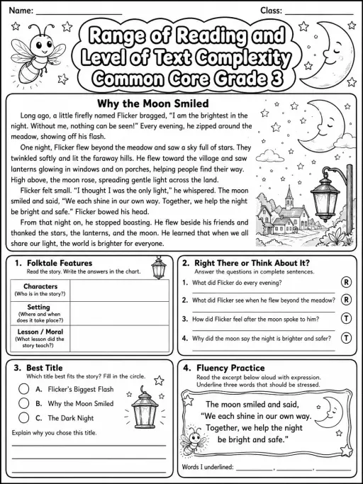 Range of Reading and Level of Text Complexity Common Core Grade 3