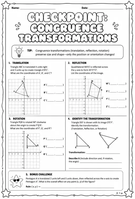 Checkpoint: Congruence transformations