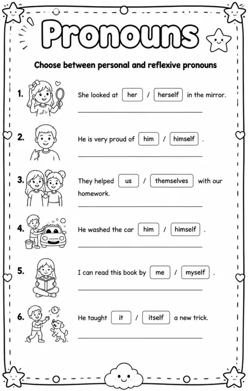 Choose between personal and reflexive pronouns