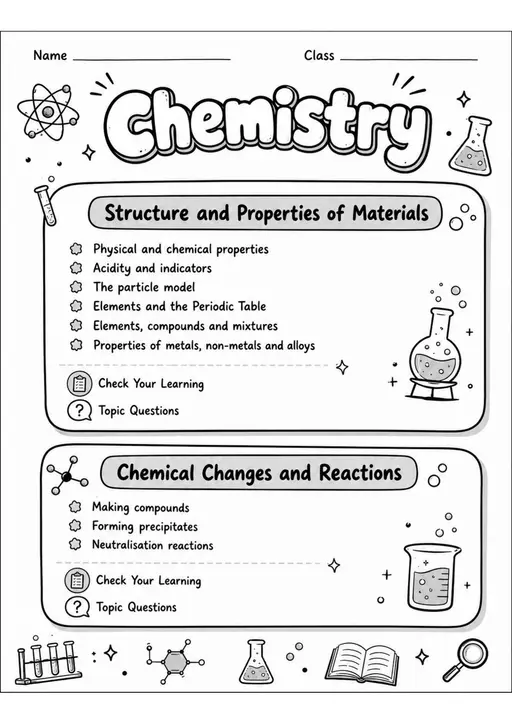 Lower Secondary Grade 6 Matter and Chemistry Worksheets - Pack 1
