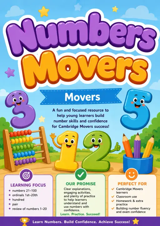Numbers Movers Vocabulary Worksheet Pack
