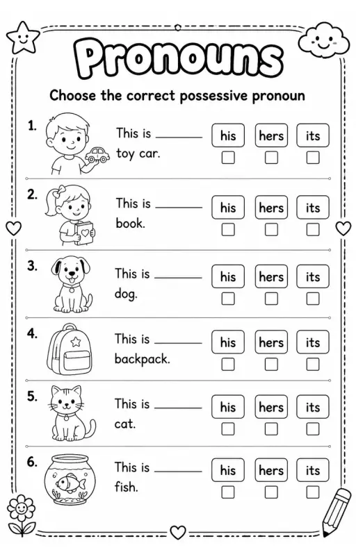 Choose the correct possessive pronoun