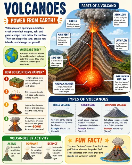 Volcano Parts Infographic